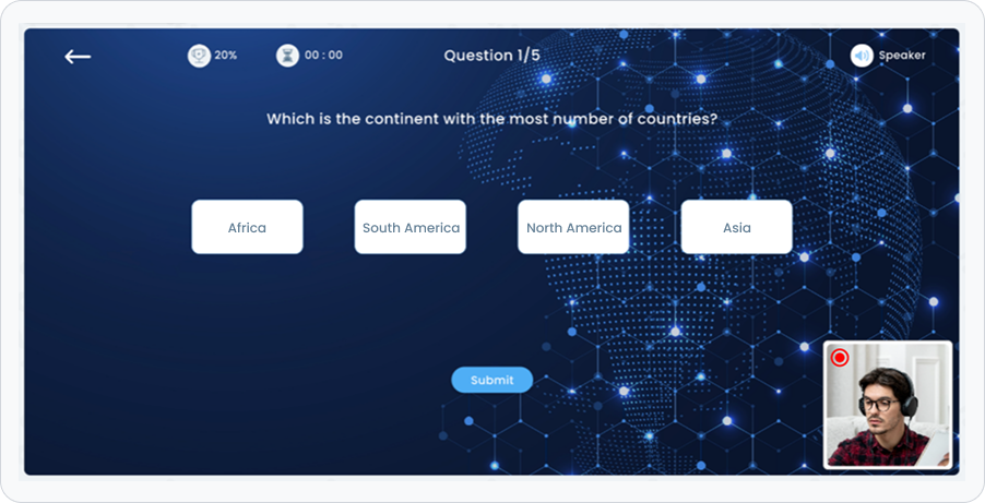 Workflow from assessment activation through identity checks to supervisor review